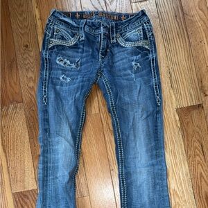 Rock Revival Distressed Blue Boot Cut Jeans